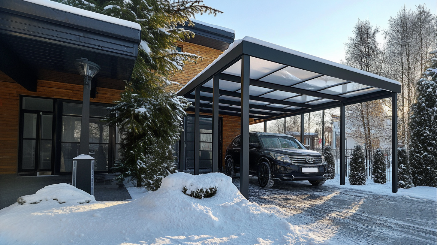 Carport mit Solarpaneelen
